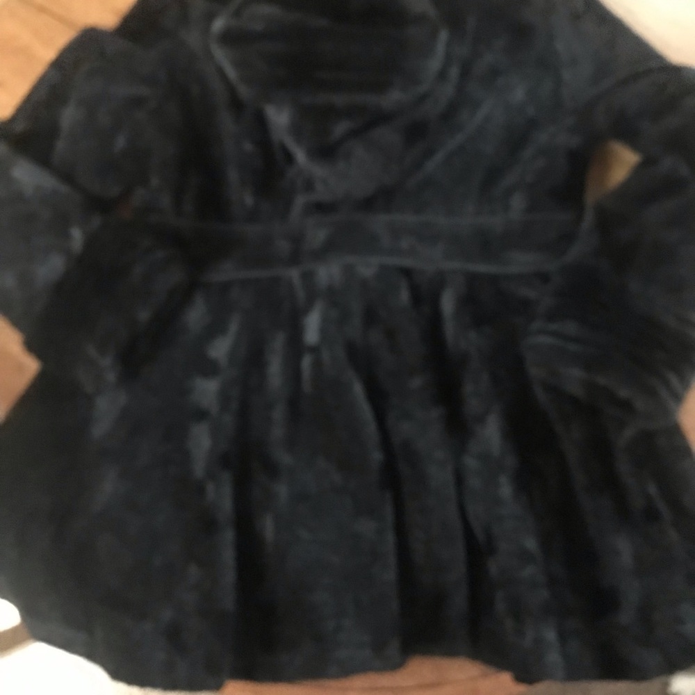Fur hooded coat black 1X
